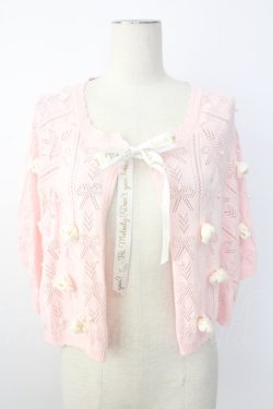 画像1: axes femme / マイメロディ/ニットケープ  ピンク T-25-12-21-008-AX-TO-SA-ZT