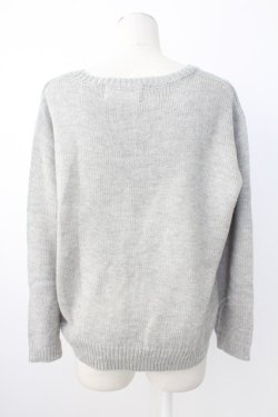 画像2: Rydia / コビニャーニットトップス  グレーＸ黒 T-25-12-21-009-PU-TO-SA-ZT
