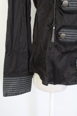 画像4: ALGONQUINS / ストライプナポレオンシャツ  黒Ｘ白 T-25-12-21-011-AL-BL-SA-ZT