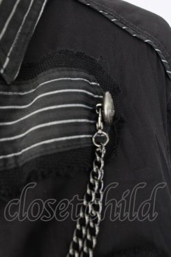 画像5: ALGONQUINS / ストライプナポレオンシャツ  黒Ｘ白 T-25-12-21-011-AL-BL-SA-ZT