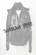 Candy Stripper / GRAFFITI PRINT HOODIE  黒Ｘ白 T-25-12-21-016-PU-TO-SA-ZT528