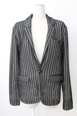 画像1: CavariA / ストライプジャケット 44 黒ｘ白 T-25-12-21-022-0-JA-SA-ZT