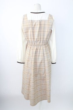 画像2: axes femme / レイヤード風チェック柄ワンピース  ブラウン T-25-12-21-023-AX-OP-SA-ZT