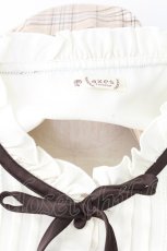 画像4: axes femme / レイヤード風チェック柄ワンピース  ブラウン T-25-12-21-023-AX-OP-SA-ZT529 (4)