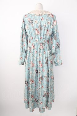 画像2: axes femme / 音楽と薔薇柄ドレス風ワンピース  青 T-25-12-21-026-AX-OP-SA-ZT