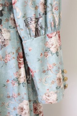 画像3: axes femme / 音楽と薔薇柄ドレス風ワンピース  青 T-25-12-21-026-AX-OP-SA-ZT