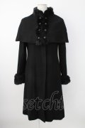 Jane Marple / ケープ付きコート  黒 T-25-12-21-029-JM-CO-SA-ZT