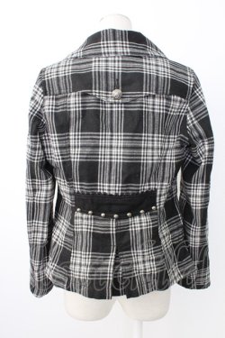 画像2: ALGONQUINS / ユニオンジャックタータンジャケット  黒X白チェック T-25-12-21-030-AL-JA-SA-ZT