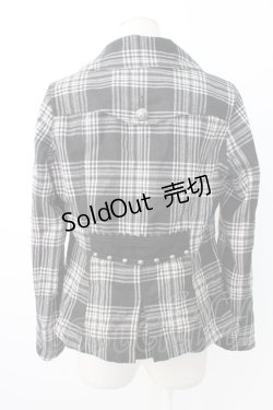 画像2: ALGONQUINS / ユニオンジャックタータンジャケット  黒X白チェック T-25-12-21-030-AL-JA-SA-ZT