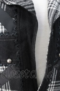 画像3: ALGONQUINS / ユニオンジャックタータンジャケット  黒X白チェック T-25-12-21-030-AL-JA-SA-ZT