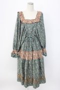 axes femme NOSTALGIE / 小花切替裾刺繍ワンピース M グリーン T-25-12-22-022-AX-OP-SA-ZT