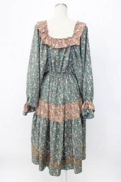 画像2: axes femme NOSTALGIE / 小花切替裾刺繍ワンピース M グリーン T-25-12-22-022-AX-OP-SA-ZT