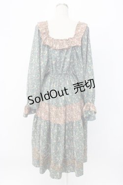 画像2: axes femme NOSTALGIE / 小花切替裾刺繍ワンピース M グリーン T-25-12-22-022-AX-OP-SA-ZT530