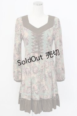 画像1: axes femme / ゴブランプリントチュニック M グリーン T-25-12-22-026-AX-OP-SA-ZT