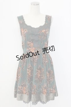 画像1: axes femme / アンティークブーケ柄チュニ  グリーン T-25-12-22-027-AX-OP-SA-ZT530