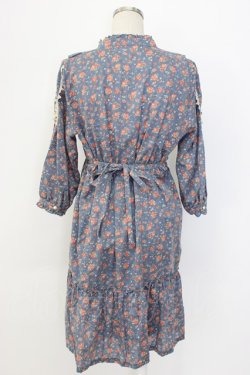 画像2: axes femme / 花柄前開きワンピース  ブルー T-25-12-22-028-AX-OP-SA-ZT