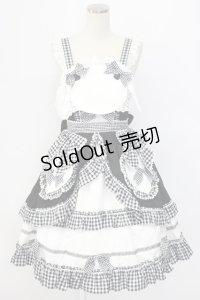 BABY,THE STARS SHINE BRIGHT / うさくみゃちゃんのLovely Cafeジャンパースカート  黒Ｘ白 T-25-12-22-030-BA-OP-SA-ZT