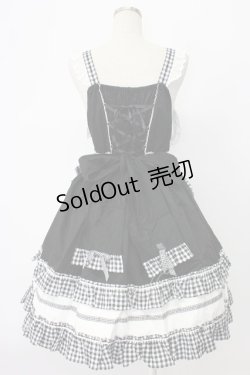 画像2: BABY,THE STARS SHINE BRIGHT / うさくみゃちゃんのLovely Cafeジャンパースカート  黒Ｘ白 T-25-12-22-030-BA-OP-SA-ZT