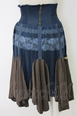 画像2: Rozen Kavalier / スエード2WAYスカート  ブルー×ブラウン T-25-12-22-033-OO-SK-SA-ZT