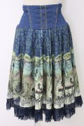 Ozz Croce / Tea Partyスカート  ブルー T-25-12-22-034-OO-SK-SA-ZT