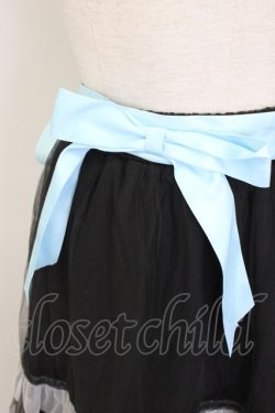 画像3: LISTEN FLAVOR / フリルチュールスカート  黒Ｘサックス T-25-12-22-036-PU-SK-SA-ZT