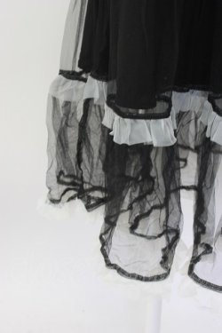 画像4: LISTEN FLAVOR / フリルチュールスカート  黒Ｘサックス T-25-12-22-036-PU-SK-SA-ZT