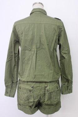 画像2: WORLD WIDE LOVE！(Rydia) / スタッズ長袖つなぎ  カーキ T-25-12-22-037-PU-OP-SA-ZT