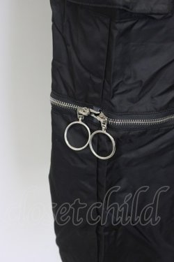 画像3: LISTEN FLAVOR / ZIP切り替えサテンパンツ  黒Ｘシルバー T-25-12-22-039-PU-PA-SA-ZT