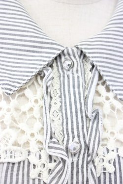 画像4: axes femme / 肩レース使いシャツ  黒Ｘ白 T-25-12-22-040-AX-BL-SA-ZT