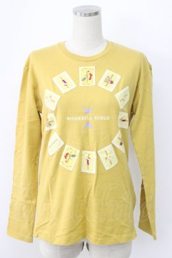 画像1: WONDERFUL WORLD / ラウンドワッペン長袖Tシャツ  イエロー T-25-12-22-005-LO-TS-SA-ZT