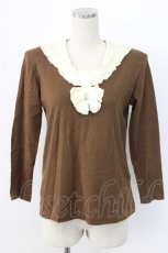 画像1: INGEBORG / セーラー襟Tシャツ  ブラウン T-25-12-22-007-LO-TS-SA-ZT530 (1)