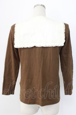 画像2: INGEBORG / セーラー襟Tシャツ  ブラウン T-25-12-22-007-LO-TS-SA-ZT