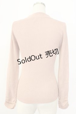 画像2: axes femme / ビジューボトルネックリブプルオーバー M ピンク T-25-12-22-009-AX-TO-SA-ZT