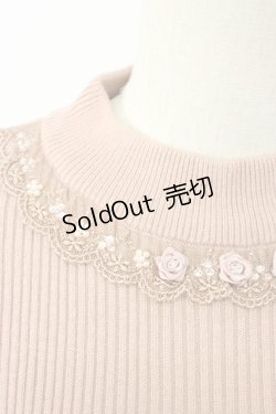 画像3: axes femme / ビジューボトルネックリブプルオーバー M ピンク T-25-12-22-009-AX-TO-SA-ZT