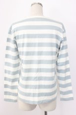 画像2: WONDERFUL WORLD / ボーダーロゴ長袖Tシャツ  サックスストラップ T-25-12-22-010-LO-TS-SA-ZT530 (2)