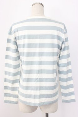 画像2: WONDERFUL WORLD / ボーダーロゴ長袖Tシャツ  サックスストラップ T-25-12-22-010-LO-TS-SA-ZT