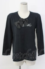 画像1: INGEBORG / ロゴ&リボンTシャツ  ブラック T-25-12-22-015-LO-TS-SA-ZT530 (1)