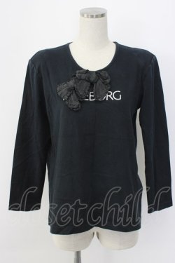 画像1: INGEBORG / ロゴ&リボンTシャツ  ブラック T-25-12-22-015-LO-TS-SA-ZT