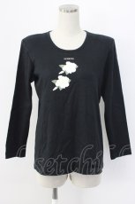 画像1: INGEBORG / フラワープリント長袖Tシャツ  ブラック T-25-12-22-016-LO-TS-SA-ZT530 (1)