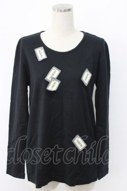 画像1: INGEBORG / ロゴワッペン付き長袖Tシャツ  ブラック T-25-12-22-017-LO-TS-SA-ZT