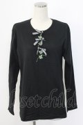 WONDERFUL WORLD / リボン&クローバTシャツ  ブラック T-25-12-22-018-LO-TS-SA-ZT
