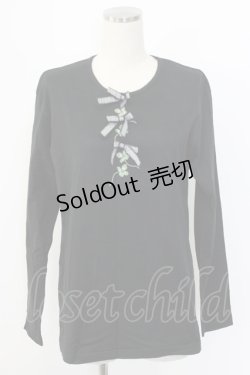 画像1: WONDERFUL WORLD / リボン&クローバTシャツ  ブラック T-25-12-22-018-LO-TS-SA-ZT530
