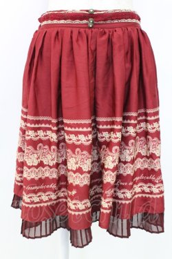 画像1: axes femme / メッセージ柄スカート  ボルドー T-25-12-25-023-AX-SK-SA-ZT