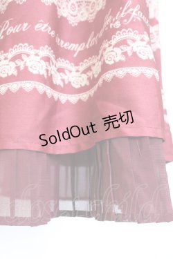 画像4: axes femme / メッセージ柄スカート  ボルドー T-25-12-25-023-AX-SK-SA-ZT429