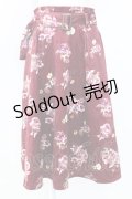 axes femme / 花柄プリントベロアスカート  ボルドー T-25-12-25-024-AX-SK-SA-ZT429