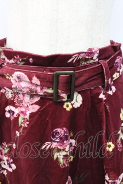 画像3: axes femme / 花柄プリントベロアスカート  ボルドー T-25-12-25-024-AX-SK-SA-ZT