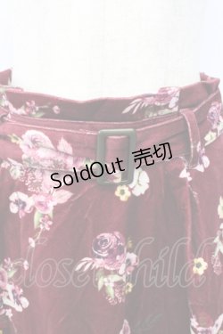 画像3: axes femme / 花柄プリントベロアスカート  ボルドー T-25-12-25-024-AX-SK-SA-ZT429