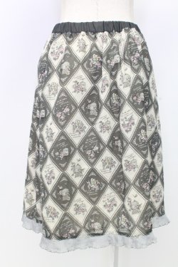 画像2: axes femme / アーガイル裾フリルスカート M グレー T-25-12-25-026-AX-SK-SA-ZT