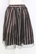 axes femme / サテンストライプチュールレイヤードスカート M ブラウン×レッド T-25-12-25-027-AX-SK-SA-ZT