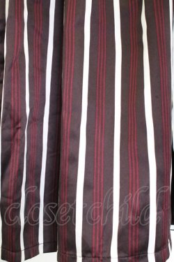 画像4: axes femme / サテンストライプチュールレイヤードスカート M ブラウン×レッド T-25-12-25-027-AX-SK-SA-ZT